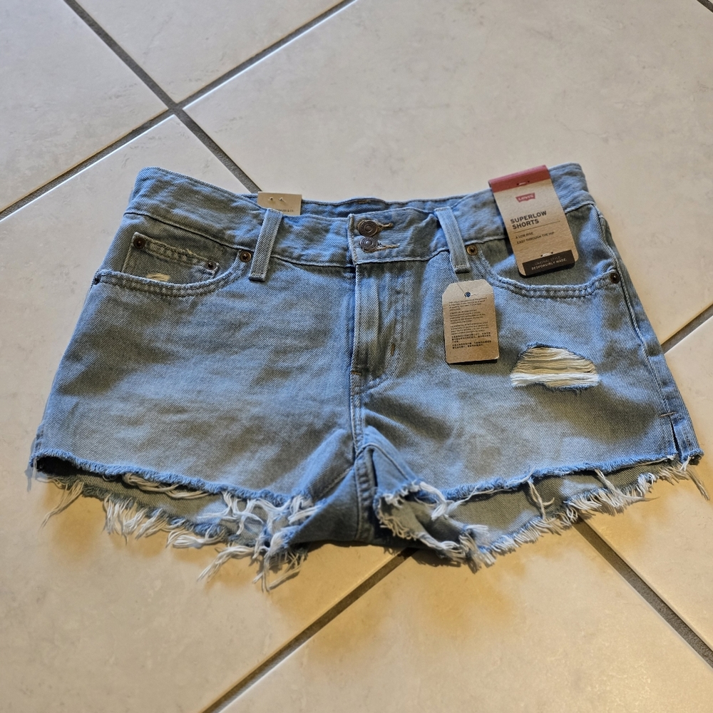 Levi's Women's Superlow Shorts, Size 29, Light Wash - Brand New!